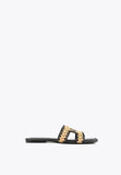 LS2405007-Black-Brown-Raffia-effect mule sandals