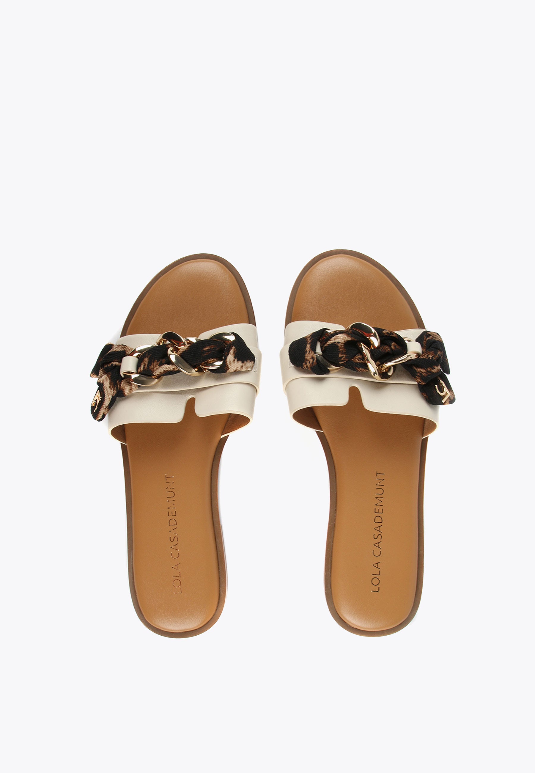 LS2405016-Ecru-Brown-Slider sandals with animal print