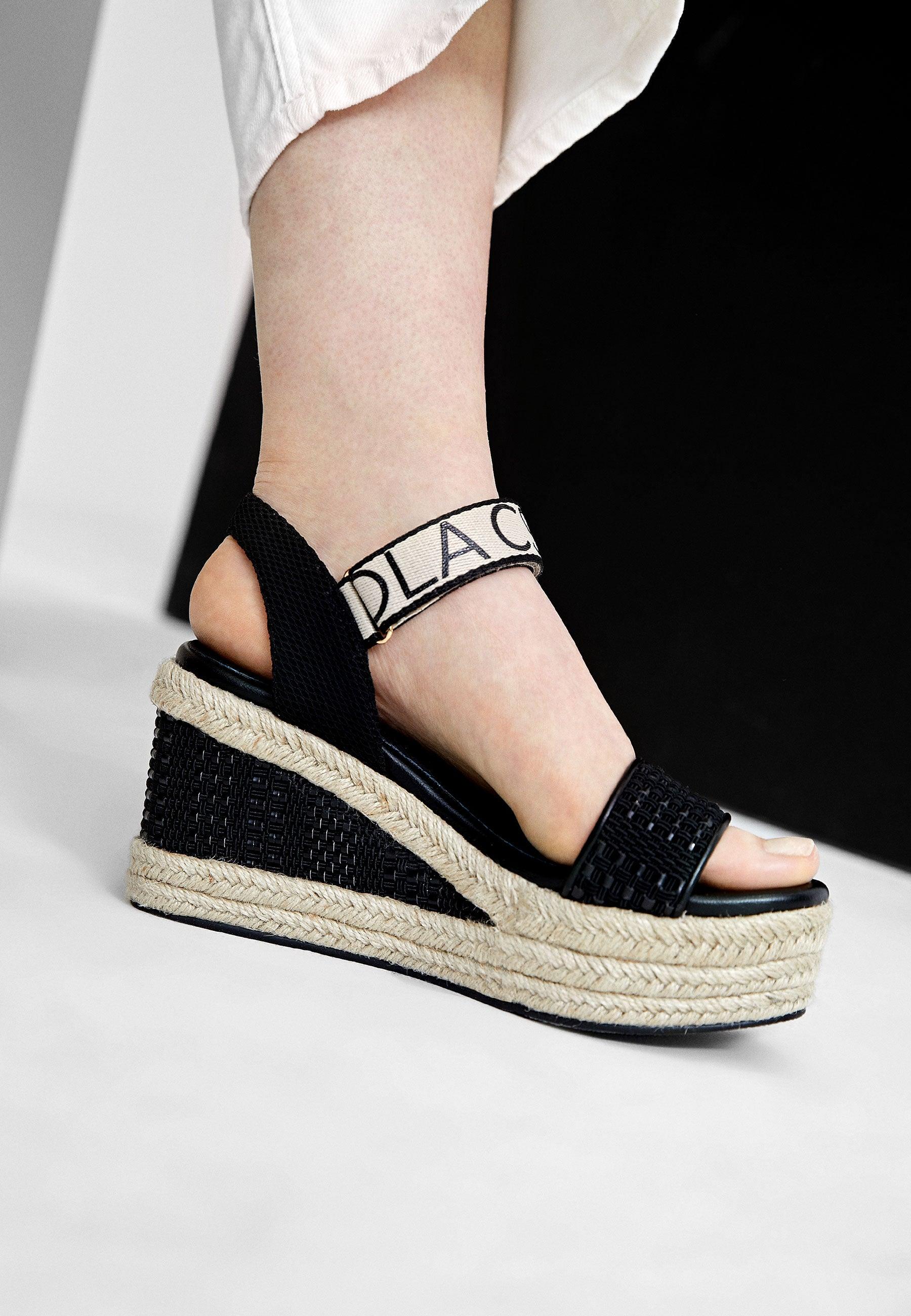 LS2405034-Black-Ecru-Logo wedge sandals