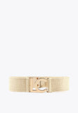 LS2406008-Ecru-Elasticated raffia-effect belt