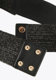 LS2406012-Black-Elasticated raffia-effect belt