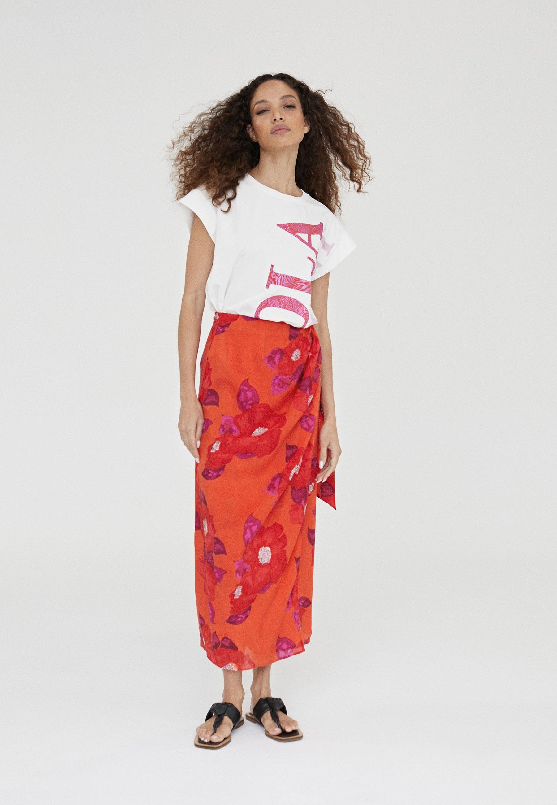 LS2408004-Orange-Pink-Printed pareo skirt