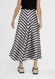 LS2408009-Black-White-Striped midi skirt