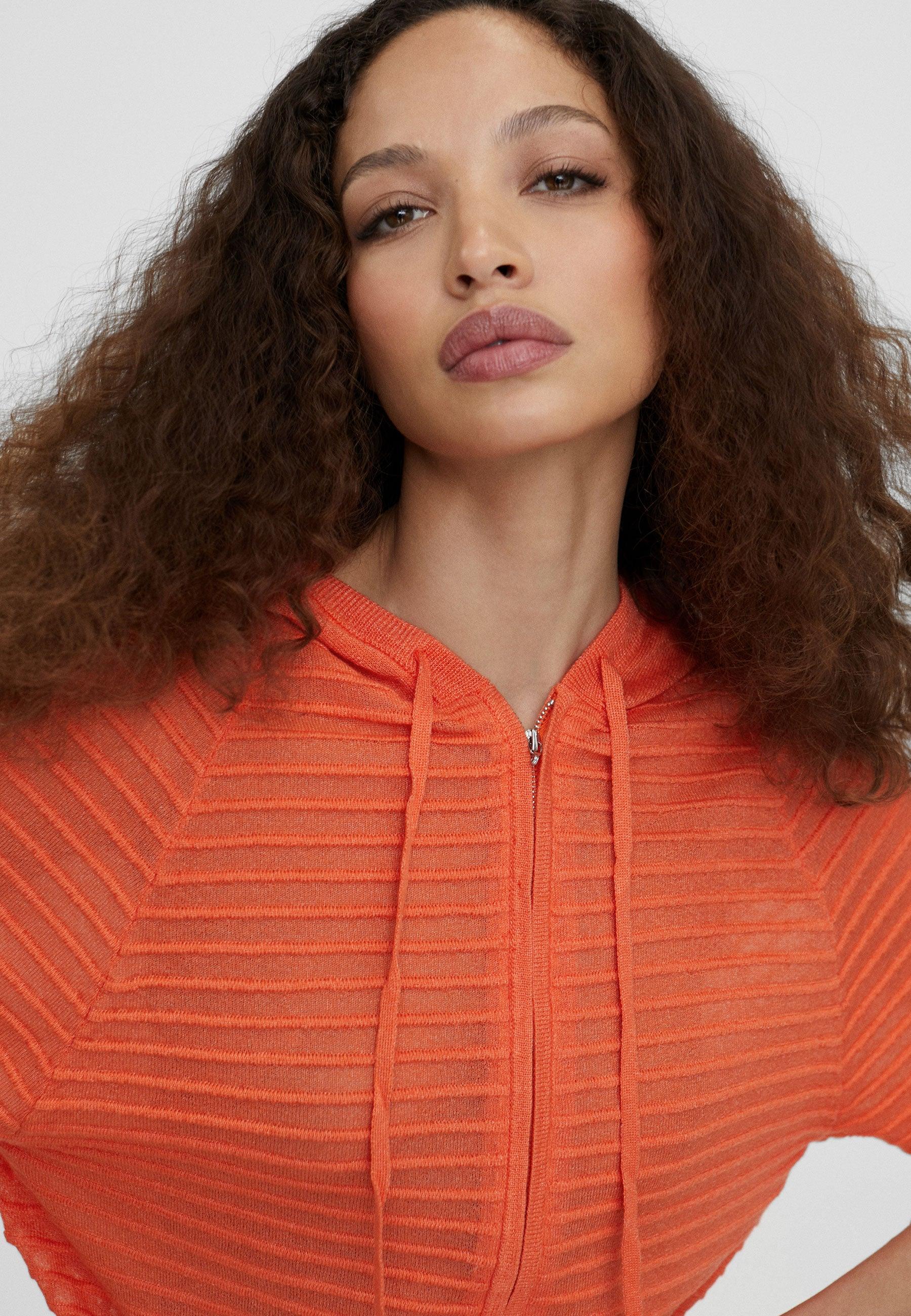 LS2411006-Orange-Knit sweatshirt