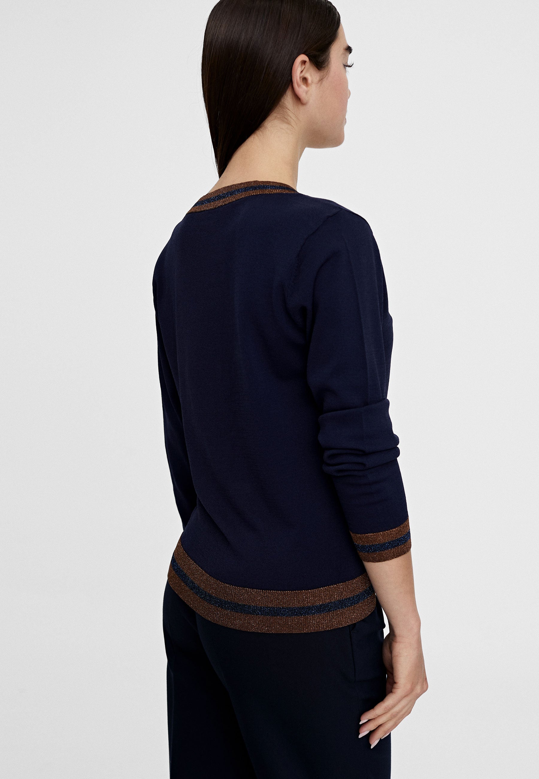 LS2411008-Navy-Lurex knit sweater