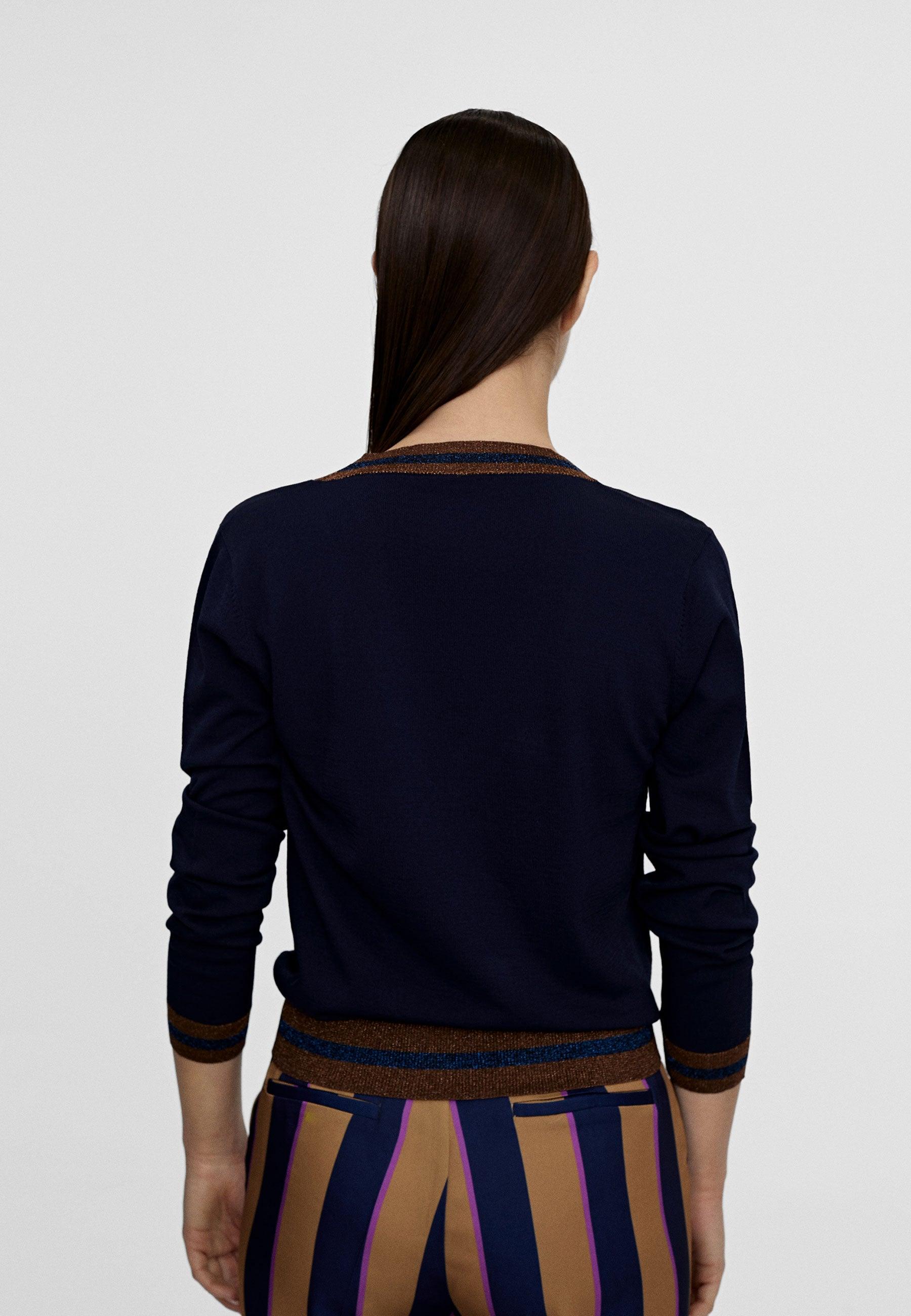 LS2411008-Navy-Lurex knit sweater