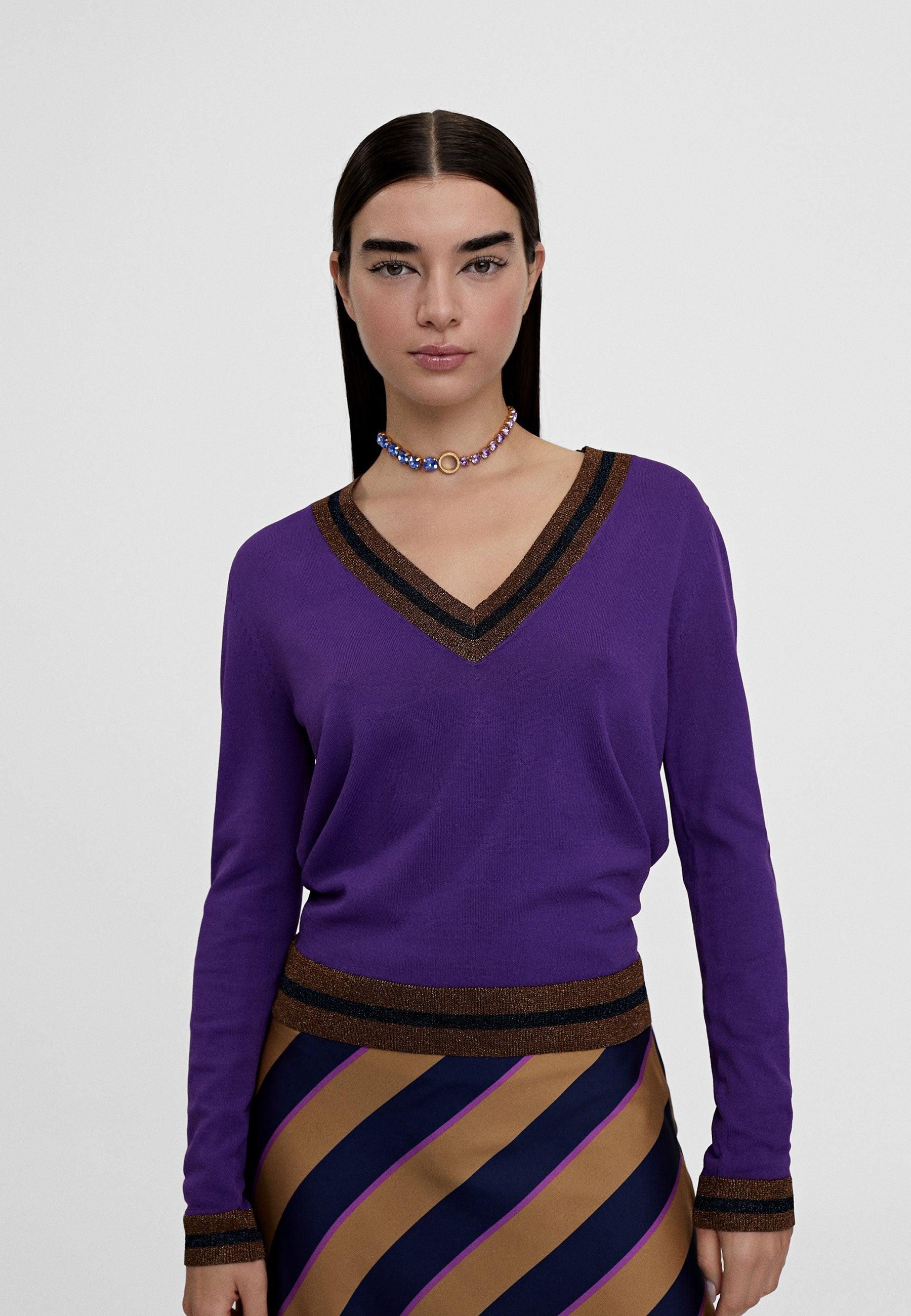 LS2411008-Lilac-Lurex knit sweater