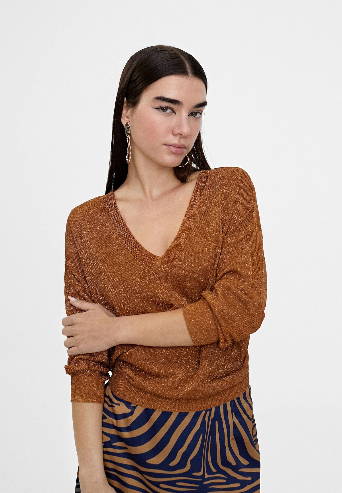 LS2411009-Copper-Basic knit sweater