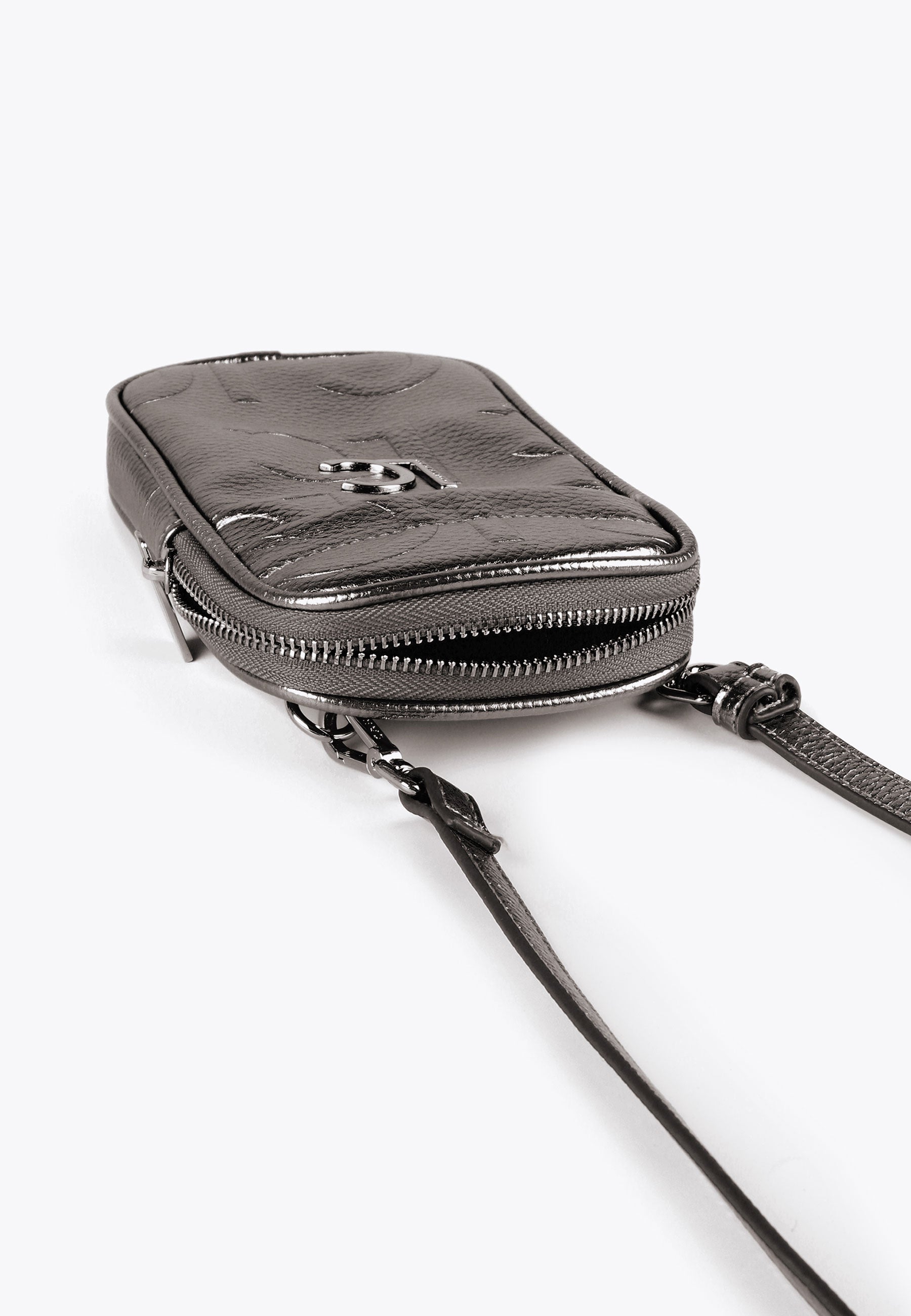 LS2412003-Grey-Metallic mobile phone bag