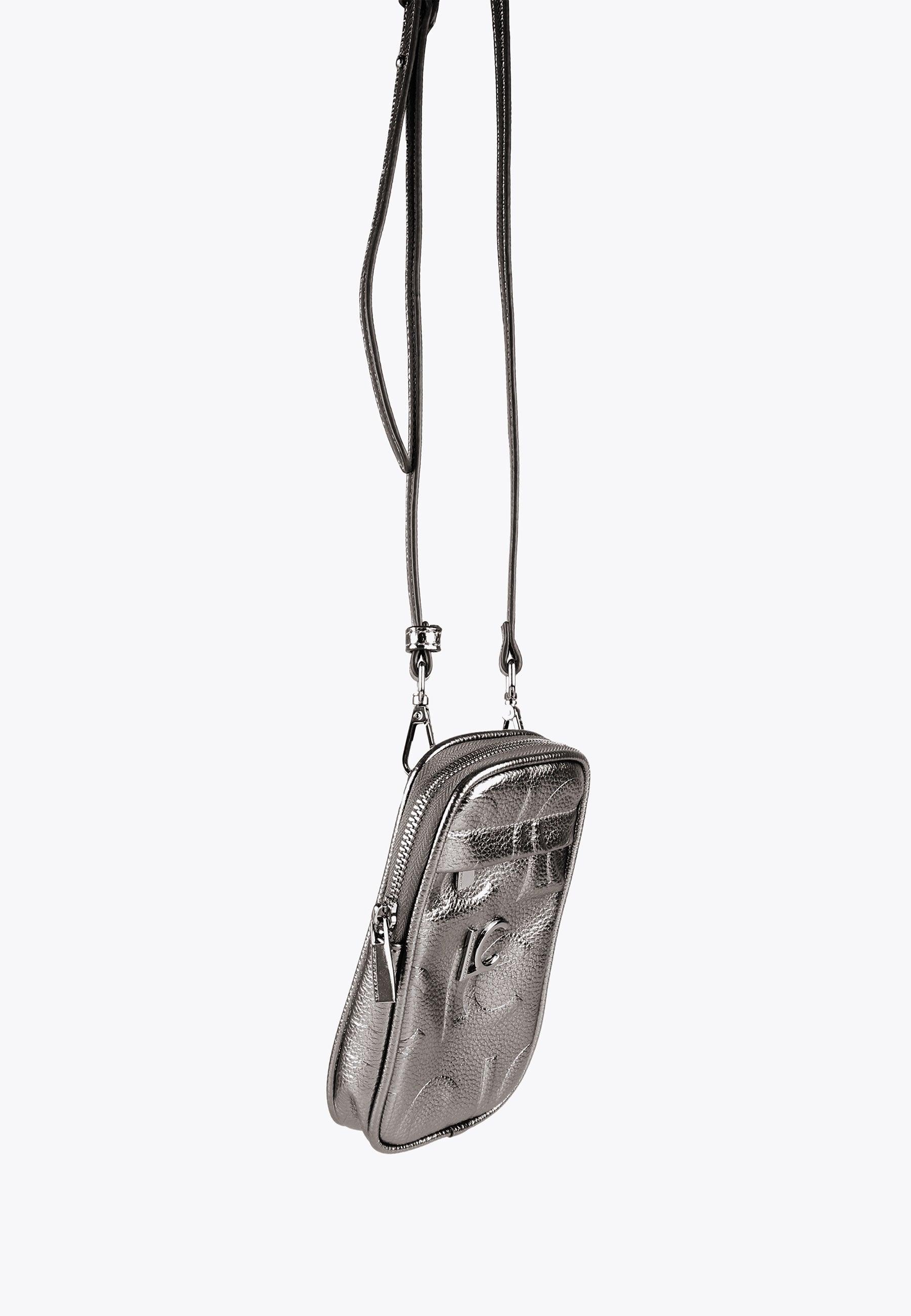 LS2412003-Grey-Metallic mobile phone bag