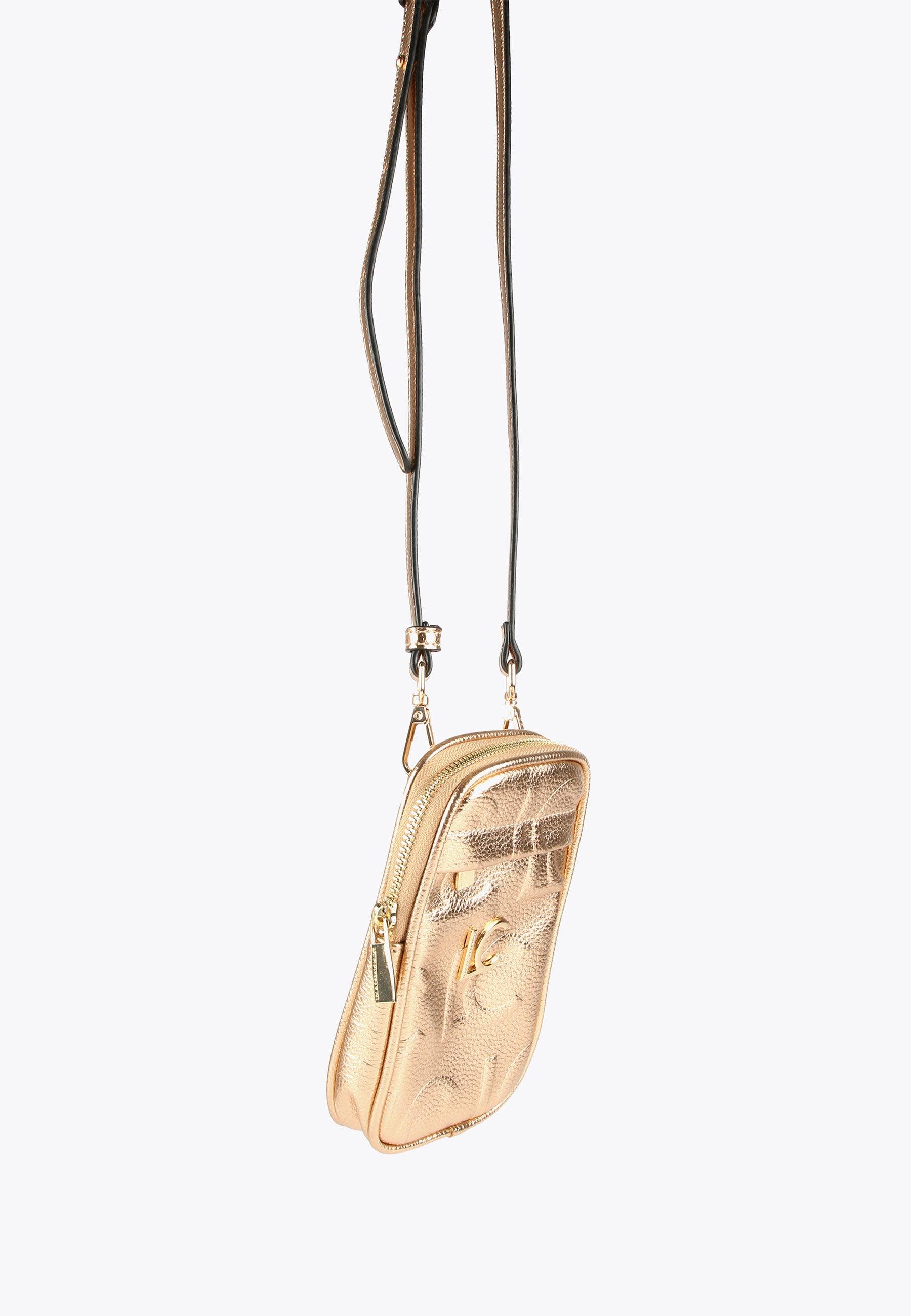 LS2412003-Gold-Metallic mobile phone bag