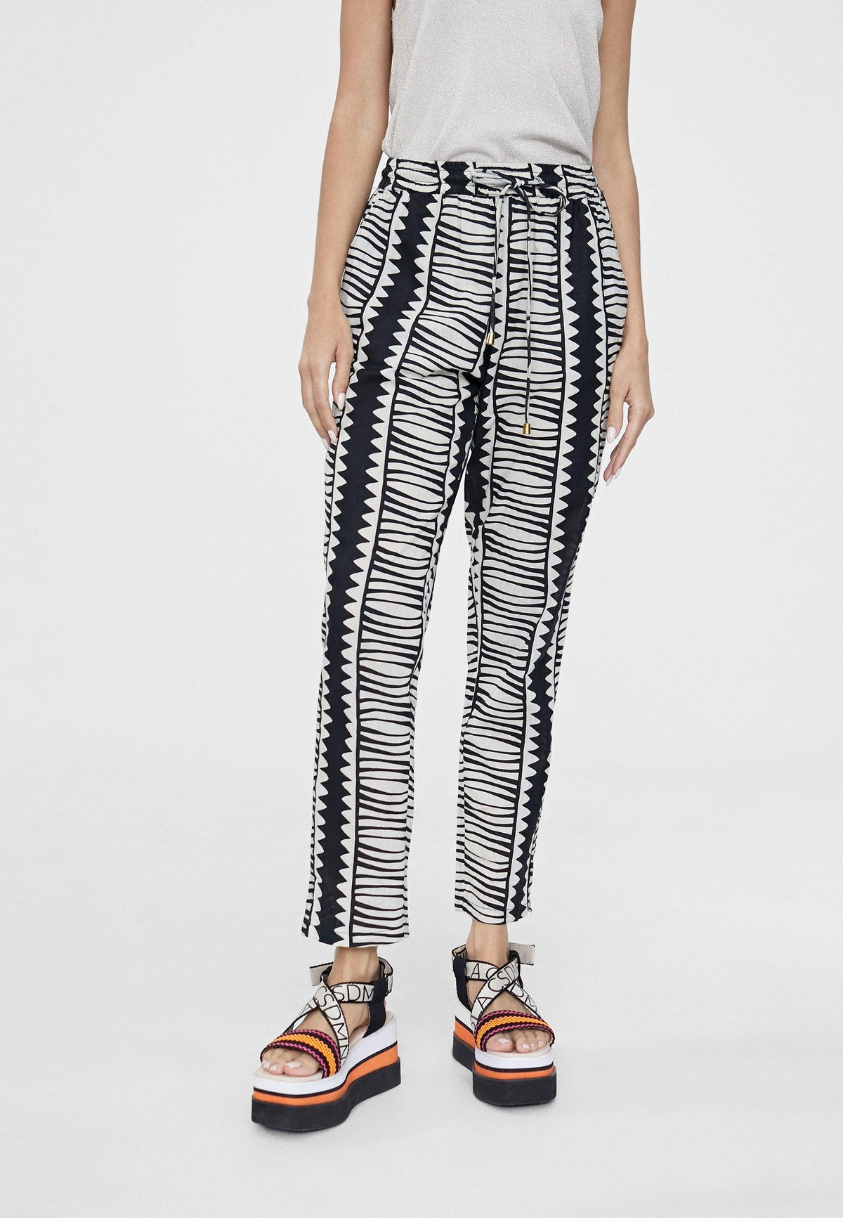 LS2414003-Black-White-Two-tone jogging trousers