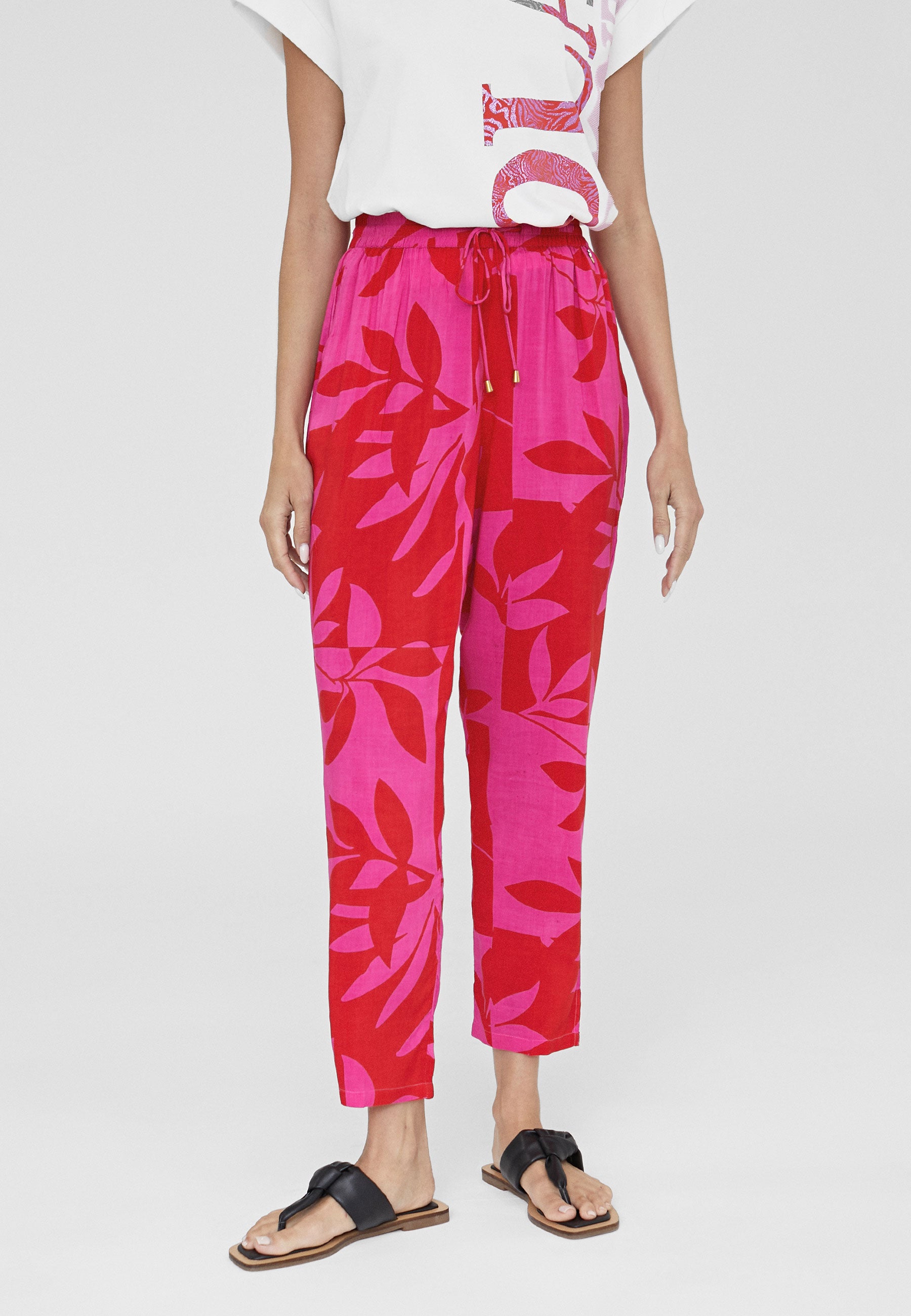 LS2414007-Red-Pink-Printed jogging trousers