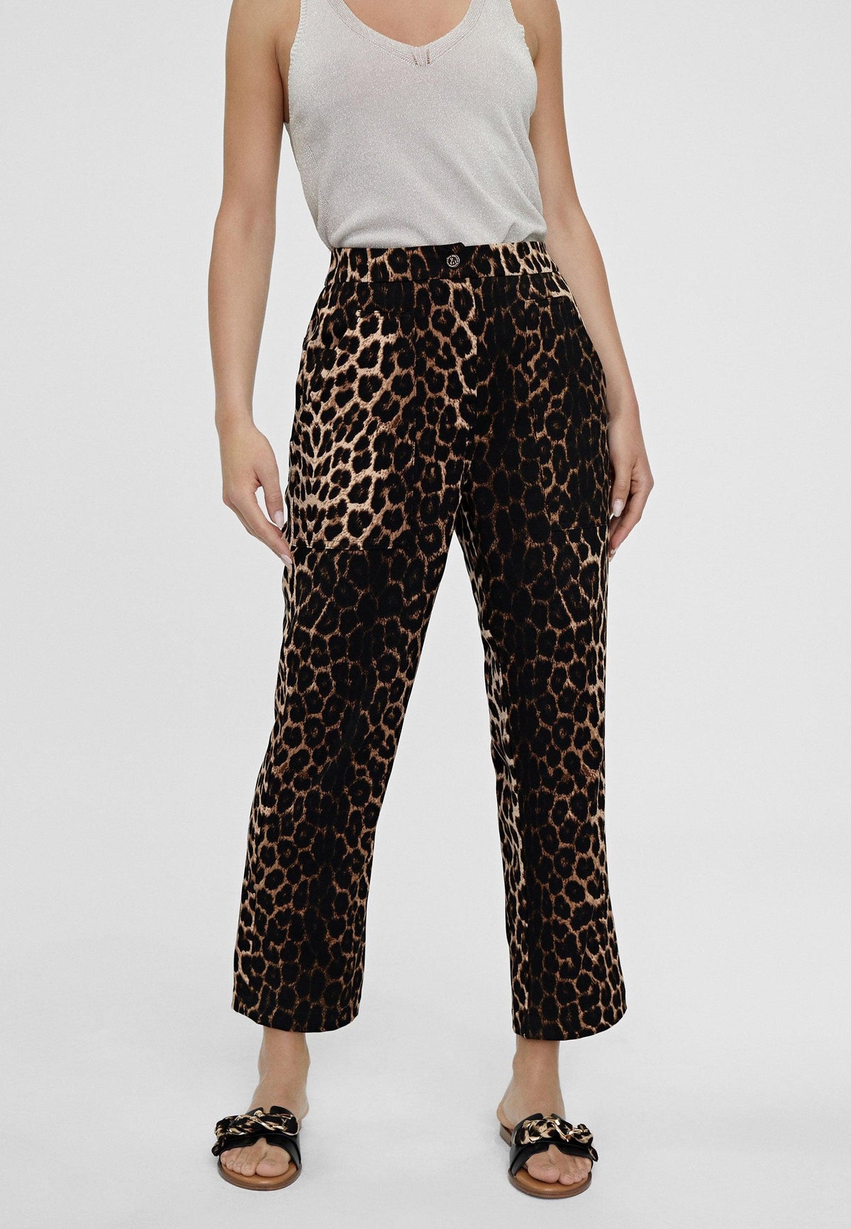 LS2414012-Black-Brown-Animal print cropped trousers