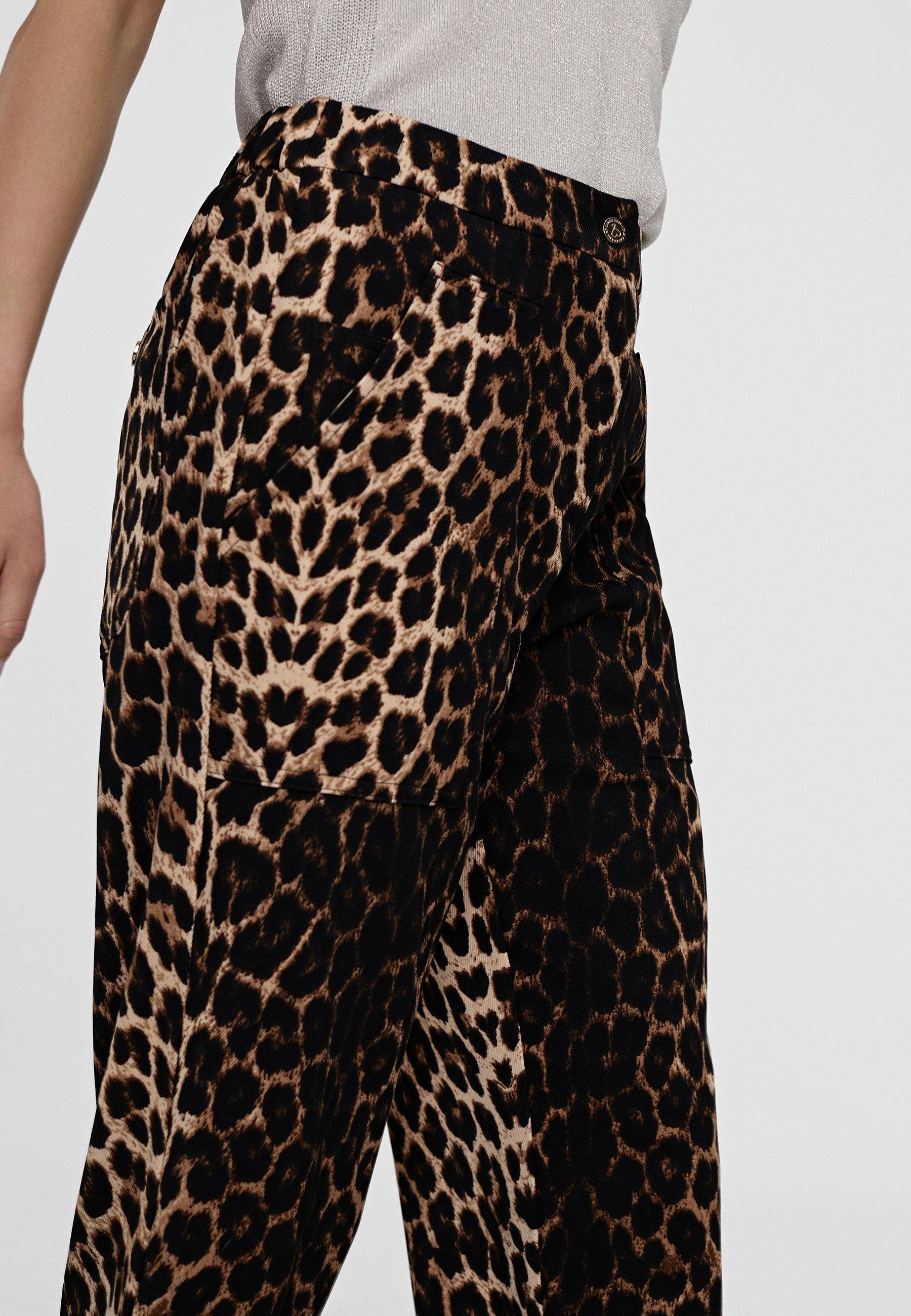 LS2414012-Black-Brown-Animal print cropped trousers