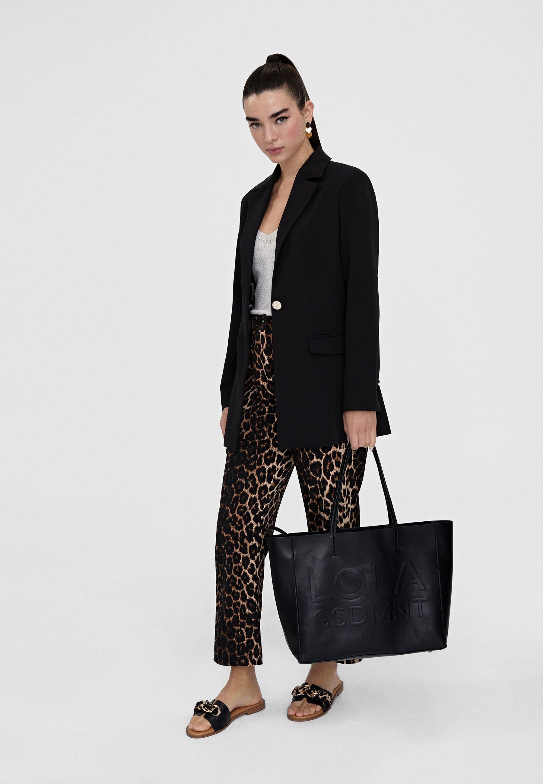 LS2414012-Black-Brown-Animal print cropped trousers