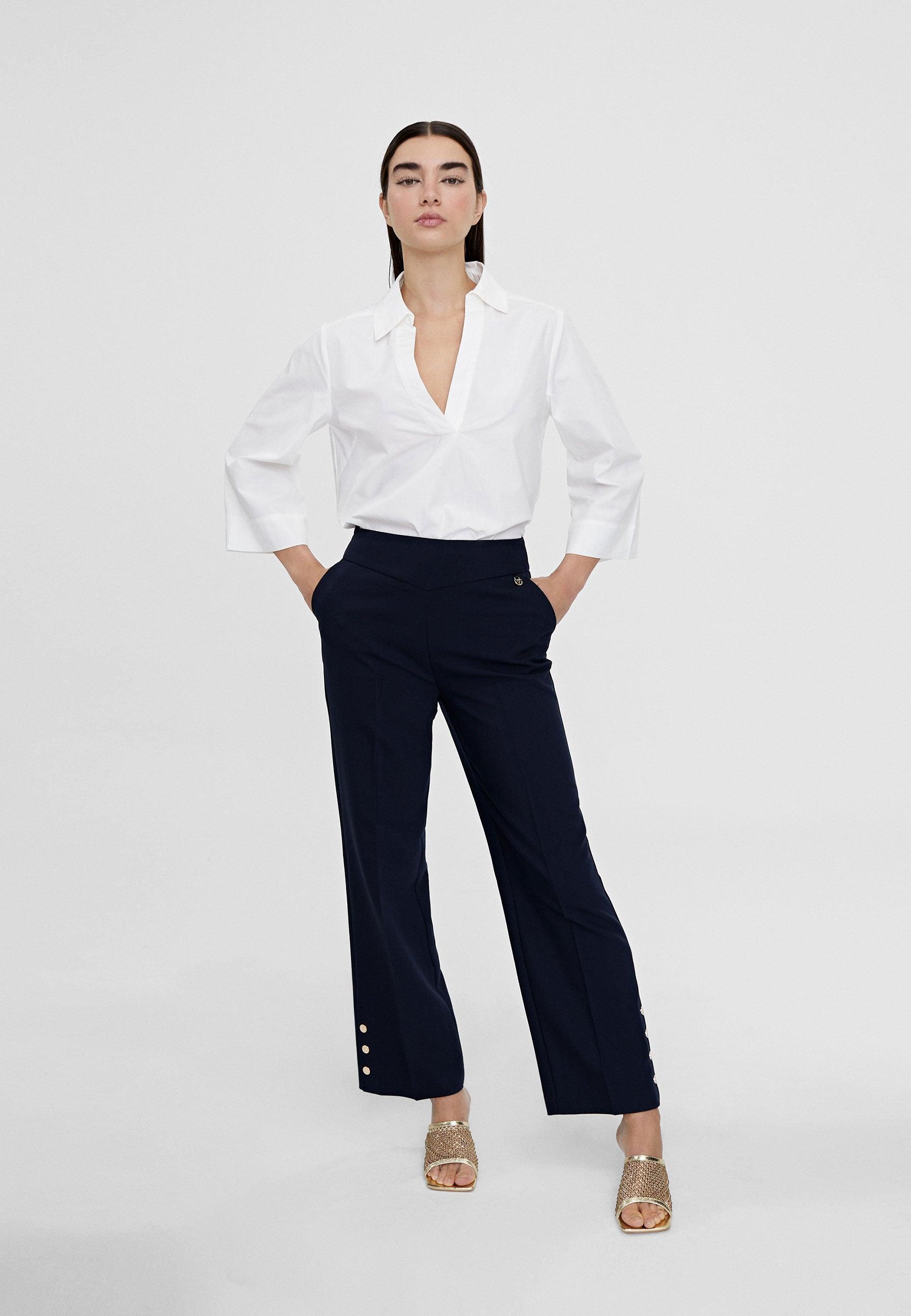 LS2414014-Navy-Button detail trousers