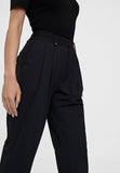 LS2414015-Black-Cropped trousers with turn-up hems