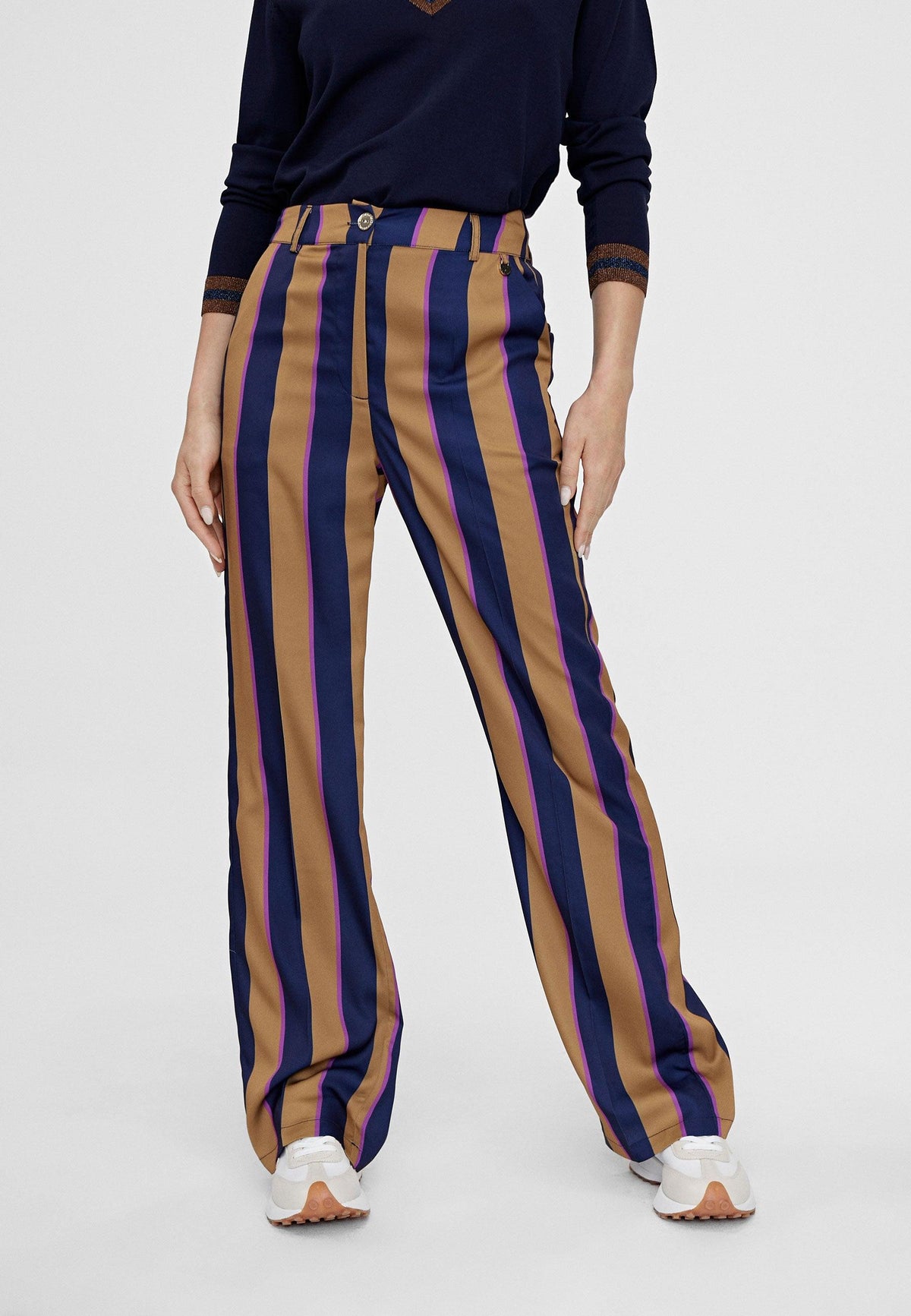 LS2414016-Blue-Brown-Straight striped trousers