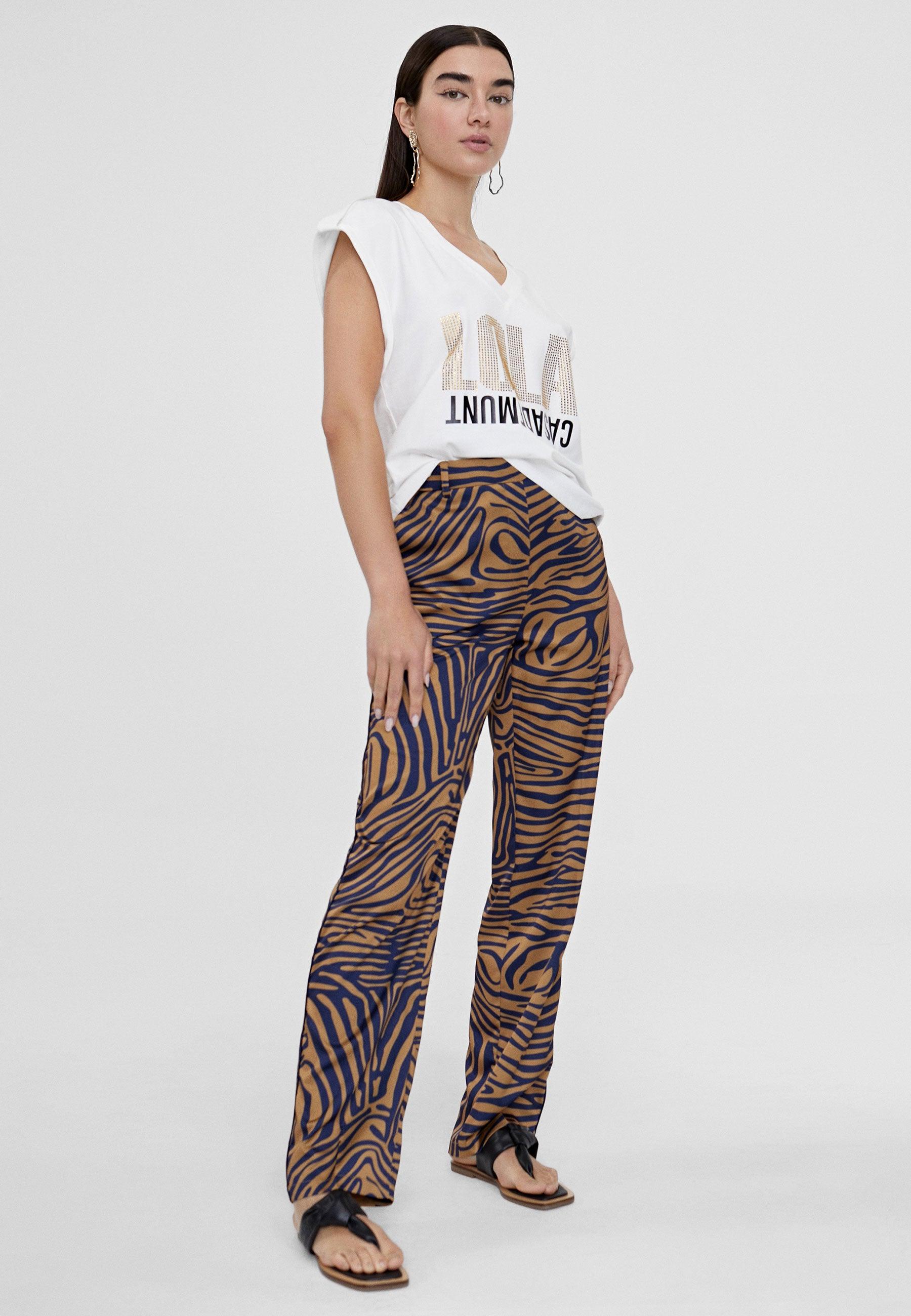 LS2414019-Brown-Blue-Straight zebra print trousers