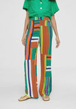 LS2414030-Green-Orange-Multicoloured palazzo trousers