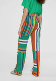 LS2414030-Green-Orange-Multicoloured palazzo trousers