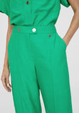 LS2414032-Green-Monochrome cropped trousers