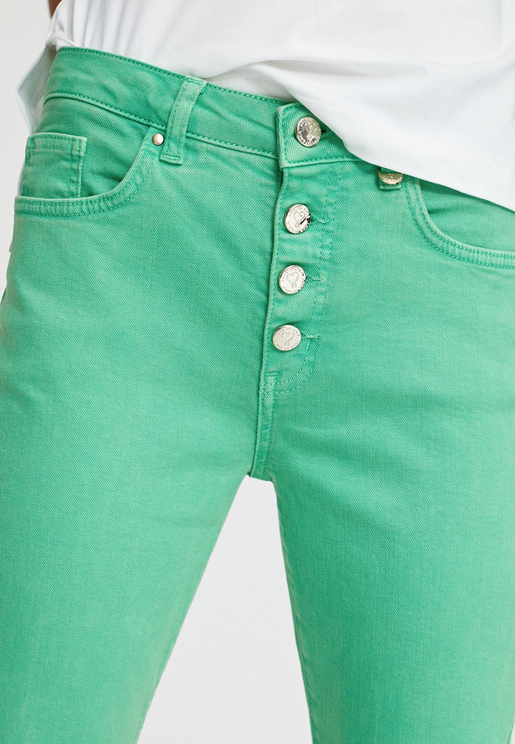 LS2414034-Green-Jeans with buttons