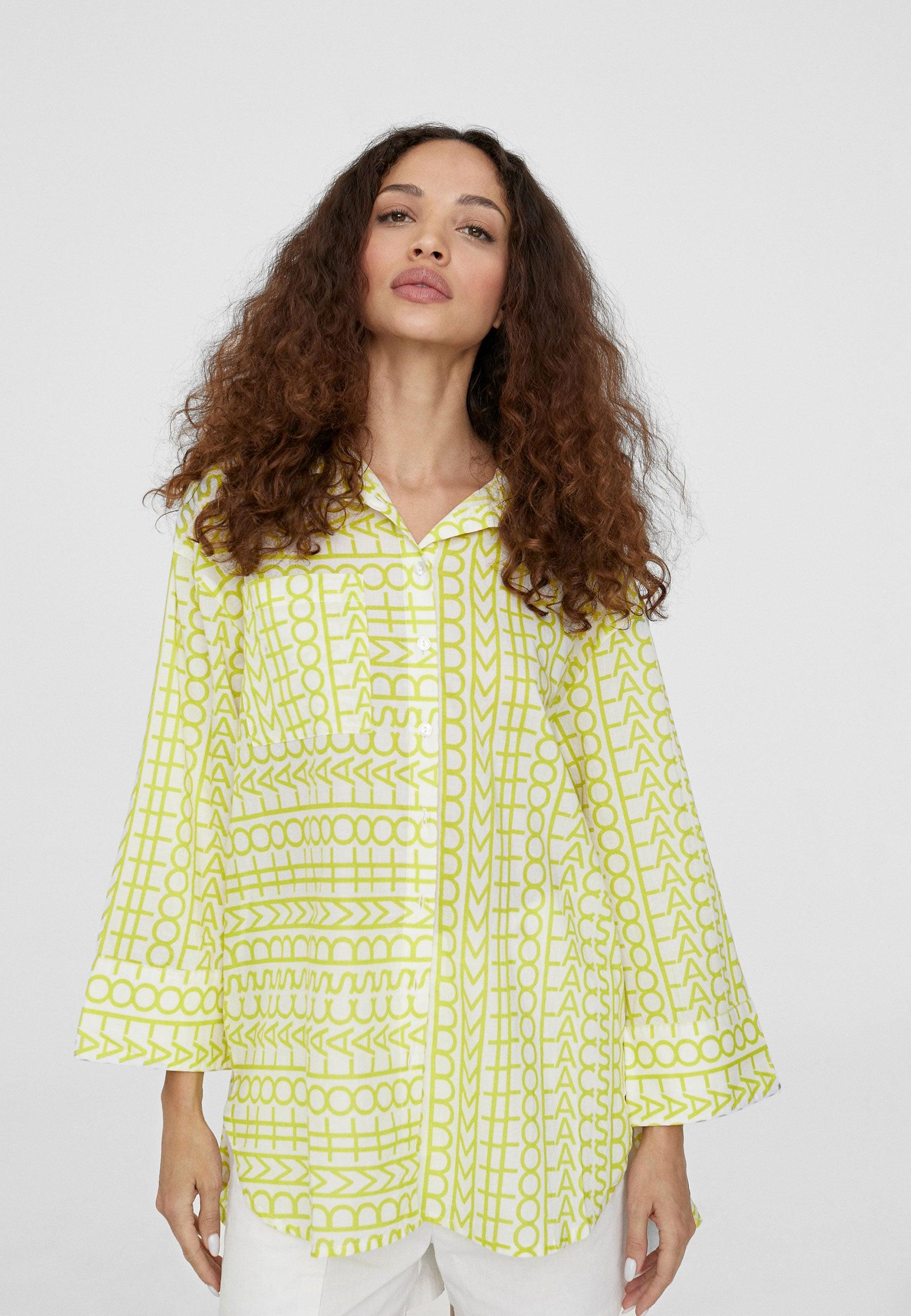 LS2415003-Pistachio-Oversized logo print shirt 