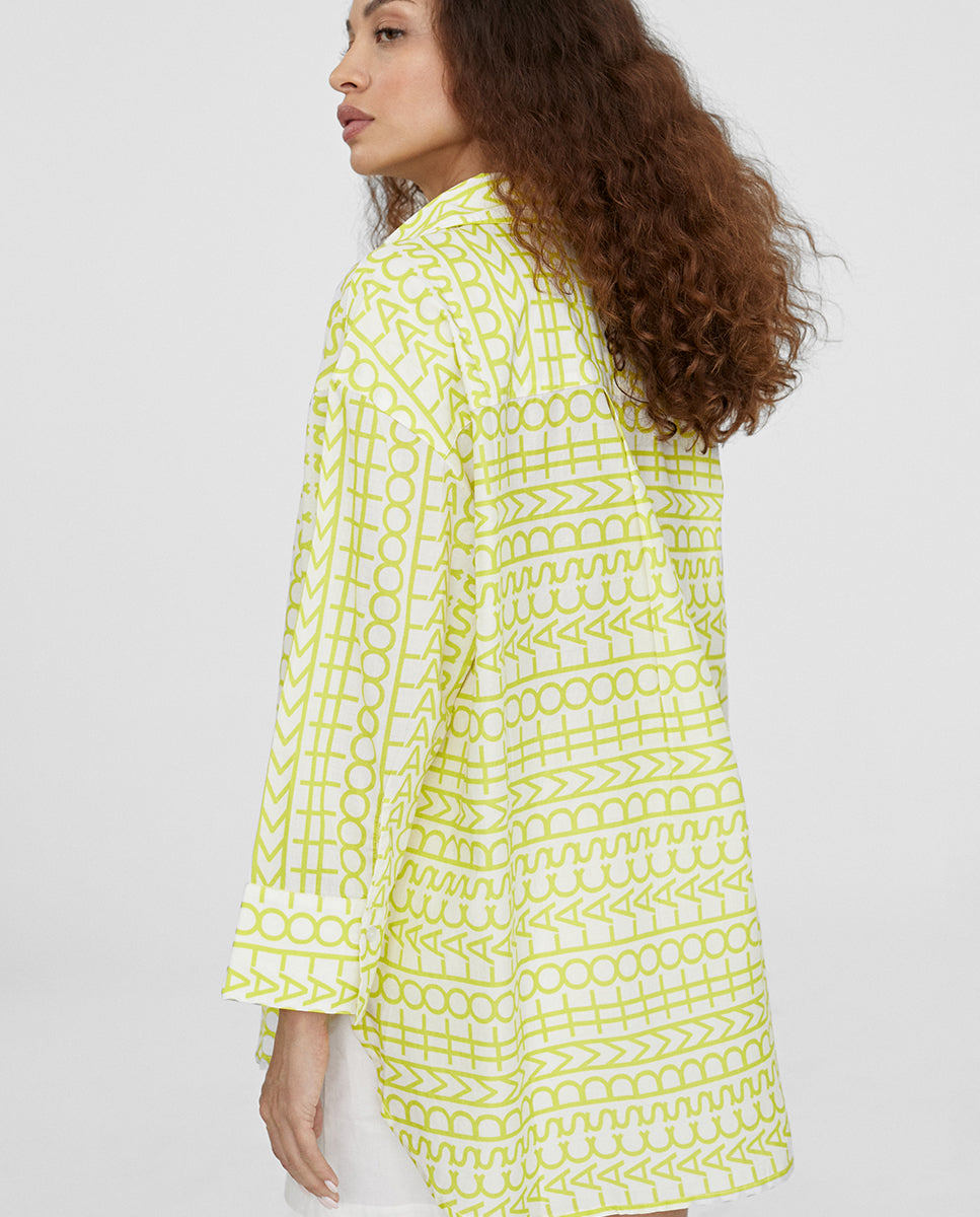 LS2415003-Pistachio-Oversized logo print shirt 