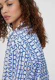 LS2415003-Electric-Blue-Oversized logo print shirt 