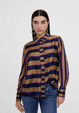 LS2415012-Blue-Brown-Long sleeve striped shirt