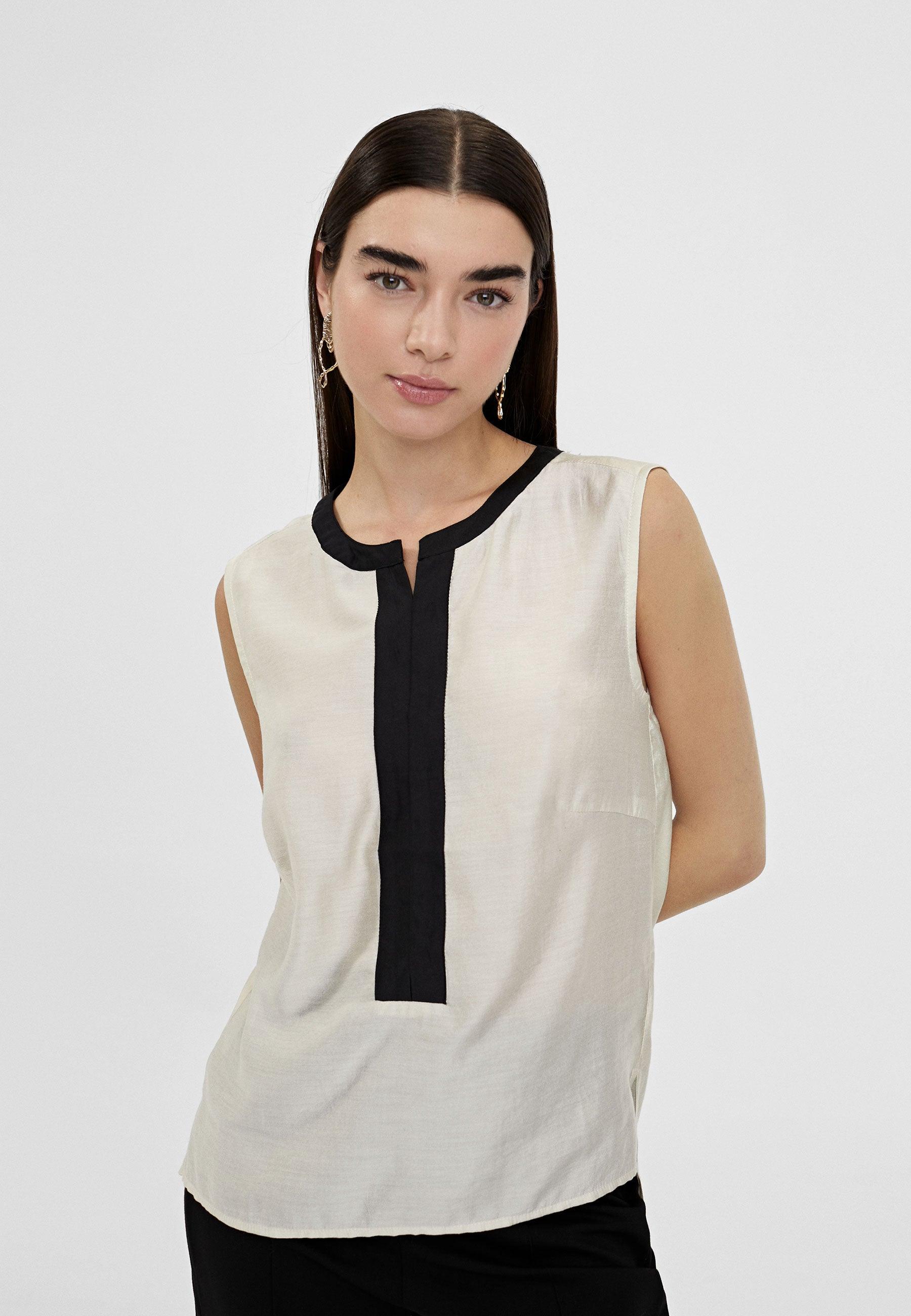 LS2415014-Ecru-Black-Two-tone top with vents