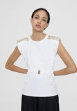 LS2415028-White-T-shirt with belt