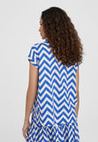 LS2415042-Blue-White-Zig-zag striped blouse