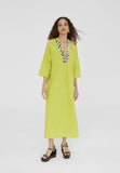 LS2416023-Pistachio-Half sleeve midi caftan