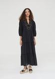 LS2416035-Black-Long embroidered caftan