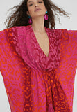 LS2416038-Pink-Short animal print caftan