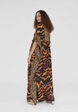 LS2416040-Black-Brown-Long animal print caftan