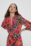 LS2416043-Red-Blue-Short printed caftan