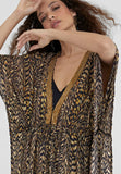 LS2416051-Black-Brown-Long animal print caftan