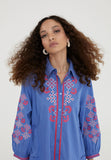 LS2416059-Electric-Blue-Short embroidered caftan