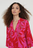 LS2416068-Red-Pink-Short printed caftan