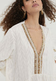 LS2416070-White-Short ruffled caftan