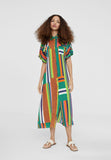 LS2416082-Green-Orange-Multicoloured shirt dress