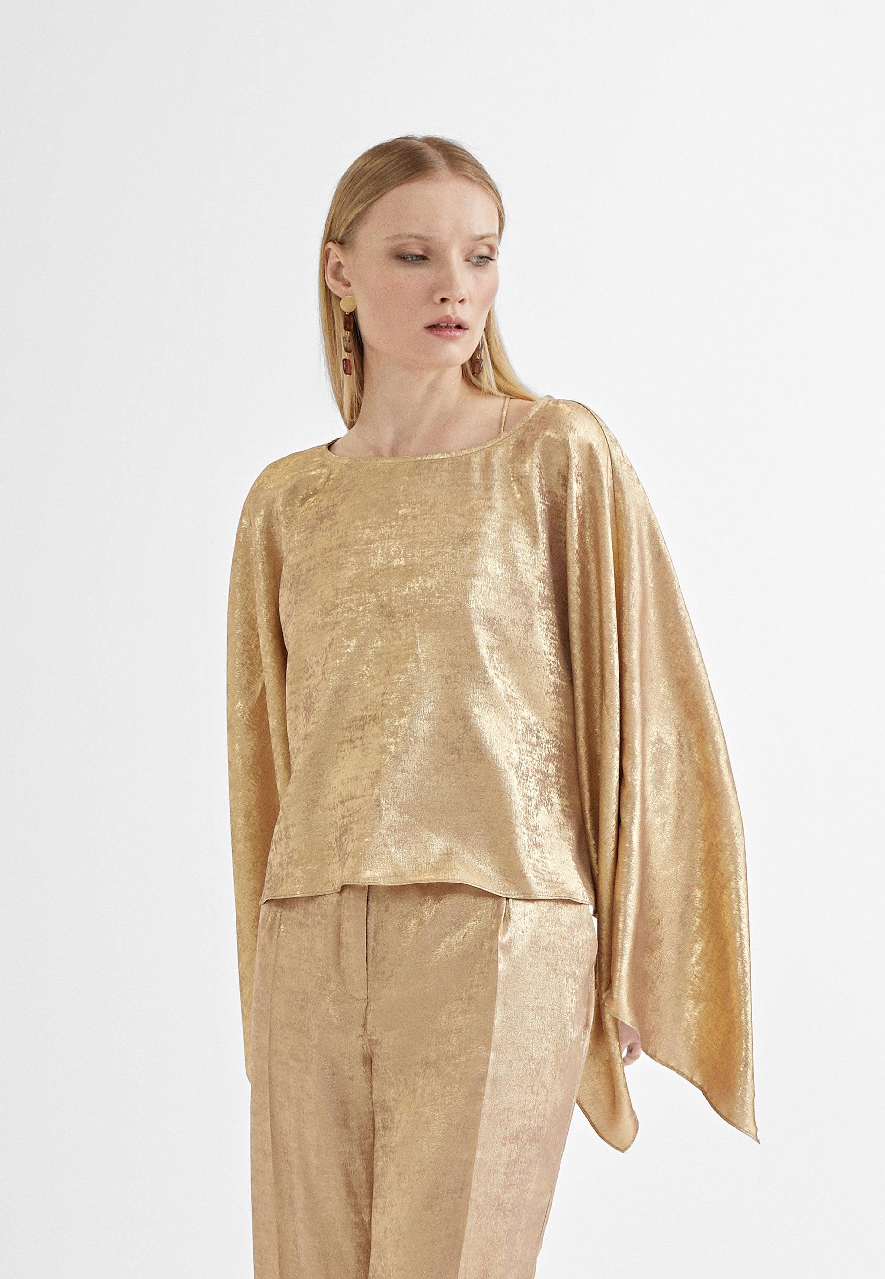 MS2402003-Gold-Short lurex cape