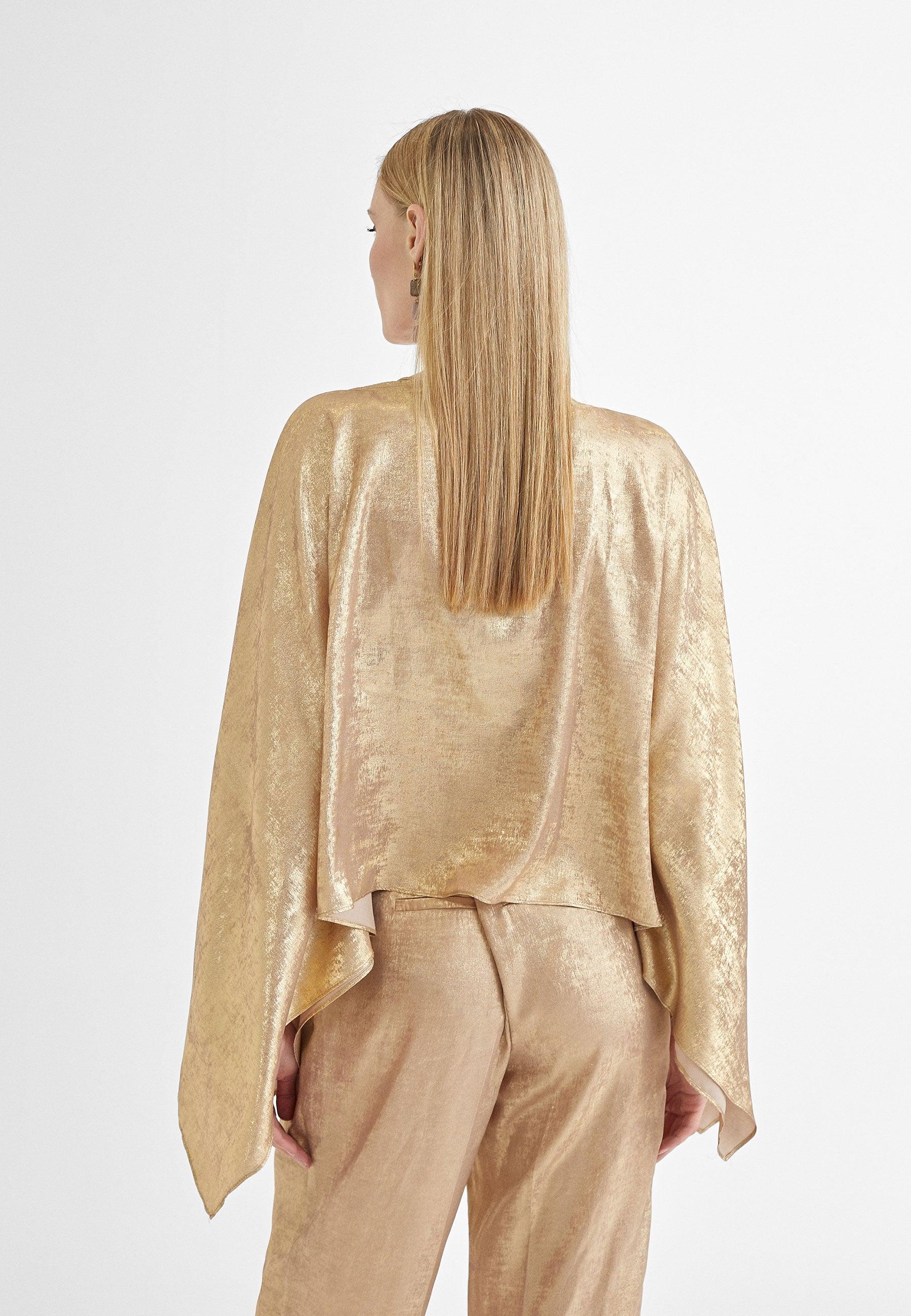 MS2402003-Gold-Short lurex cape