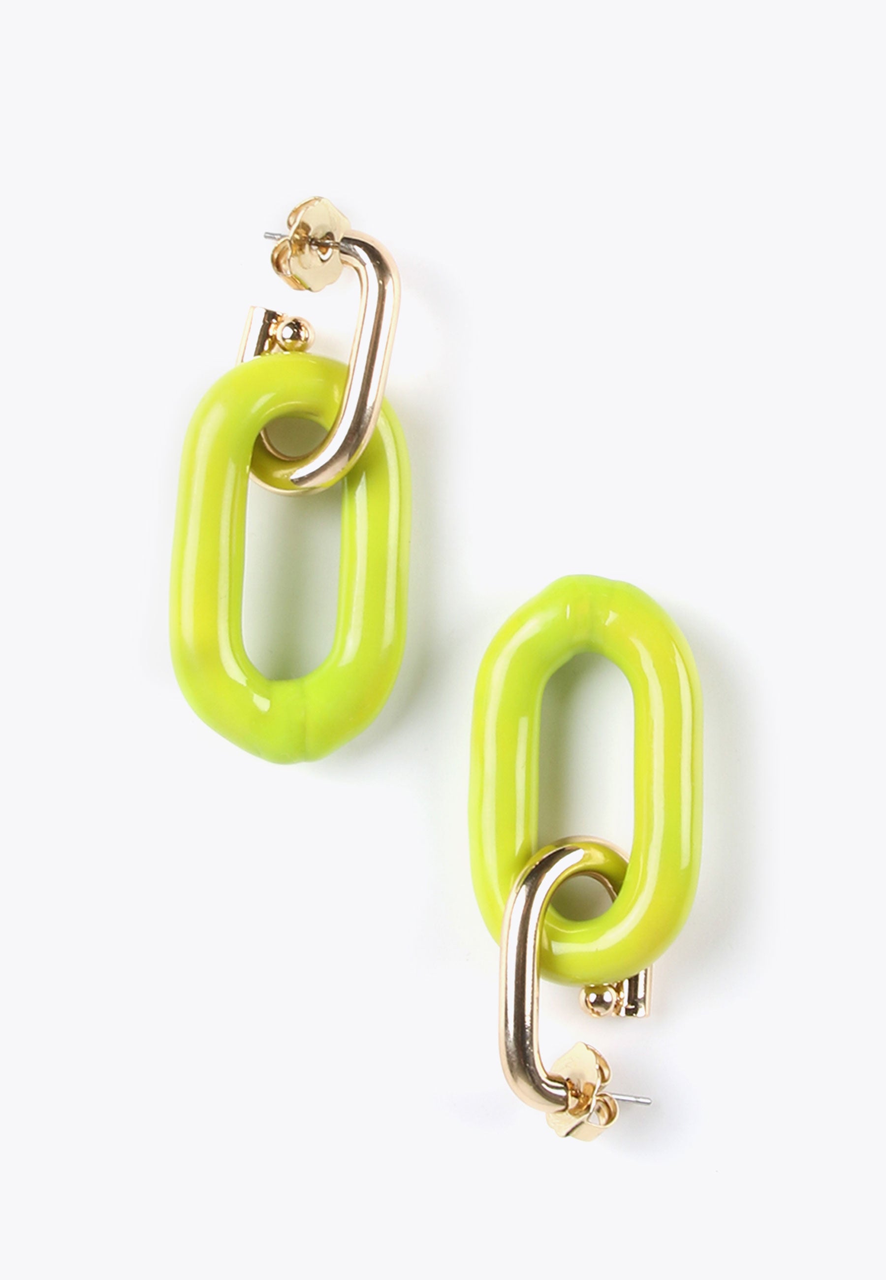 MS2403001-Lime-Two-piece earrings