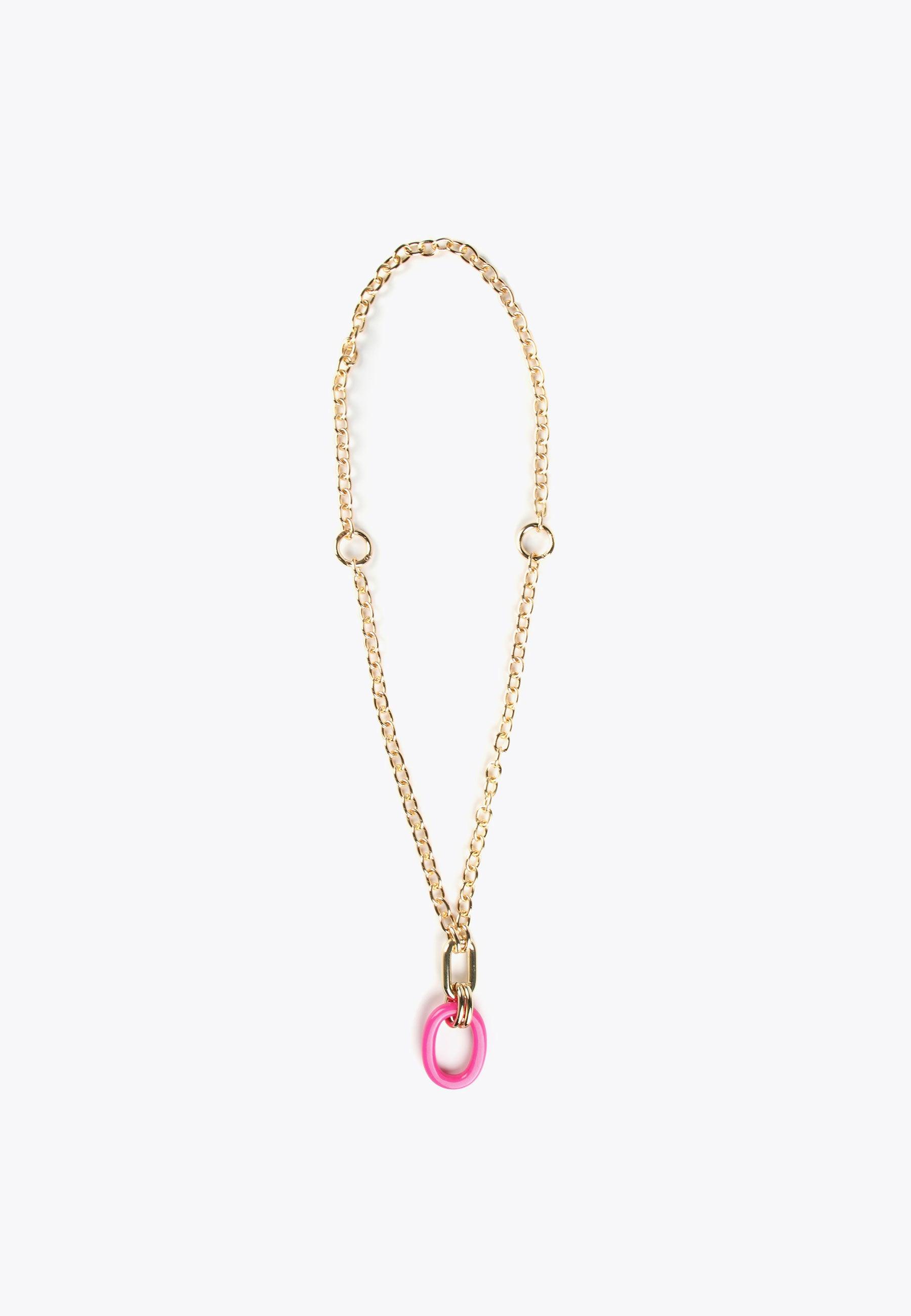 MS2403012-Fuchsia-Double-chain and pendant necklace