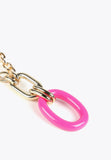 MS2403012-Fuchsia-Double-chain and pendant necklace